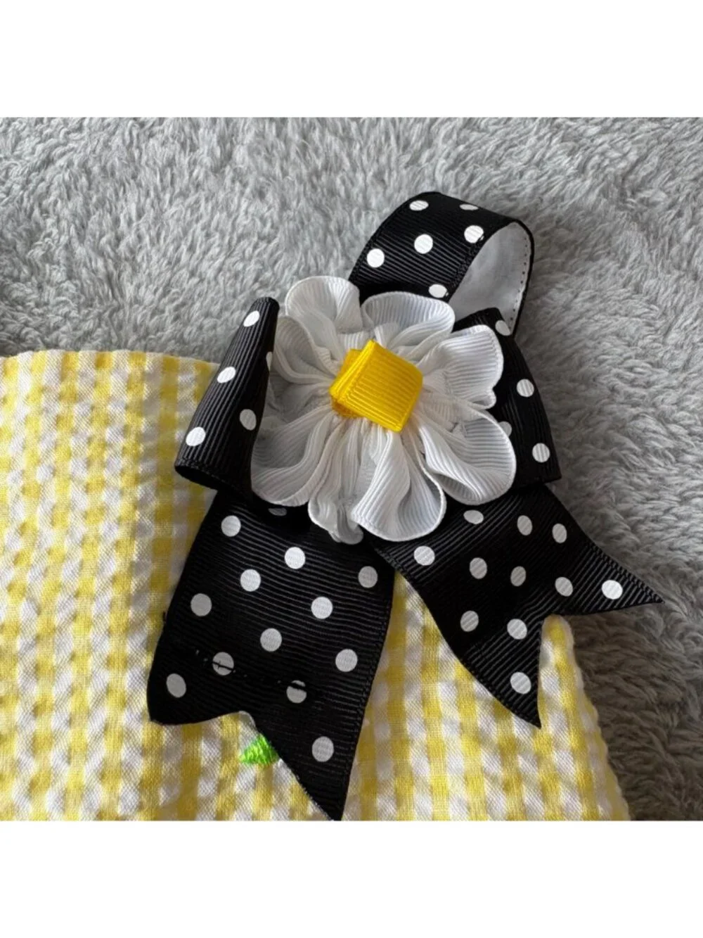 Emily Rose Dress 3T Bumble Bee Embroidered Yellow White Stripes Polka Dots